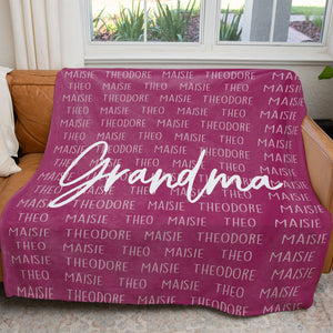 Gift for Grandma Blanket, Christmas Gift for Grandma, Personalized Throw Blanket Custom Gift for Grandmother