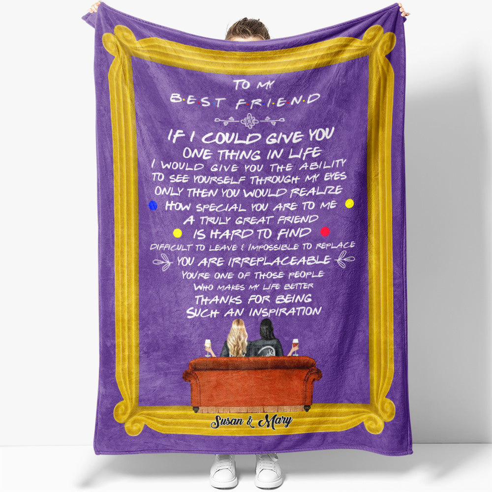 To My Bestie Blanket Gift for Best Friend, Personalized Blanket See You Through My Eyes Bff, Personalized Blanket for Bff