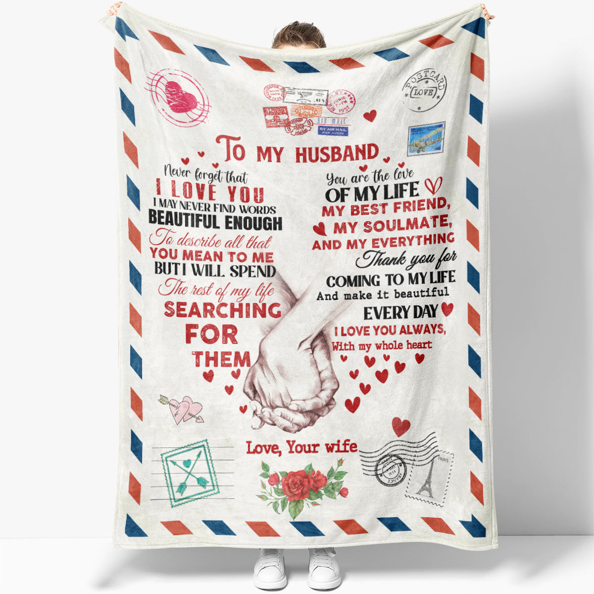 Romantic Love Letter Blanket for Husband, Thank You for Coming to My Life Blanket for Him