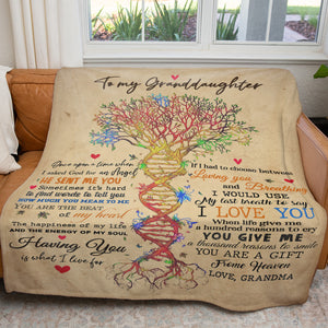 Tree of Life Blanket for Granddaughter, You're the Happiness of My Life Blanket from Grandma