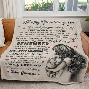 Give You Three Things Granddaughter Blanket, I'm Always Right There in Your Heart Blanket