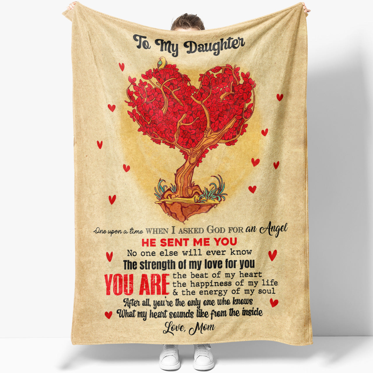 Blanket Gift Ideas for Daughter Tree of Heart, You Know My Heart Sounds from The Inside Blanket from Mom