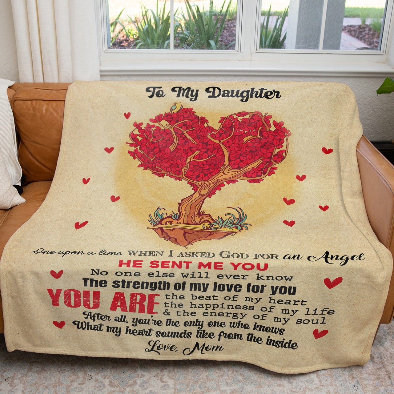 Blanket Gift Ideas for Daughter Tree of Heart, You Know My Heart Sounds from The Inside Blanket from Mom