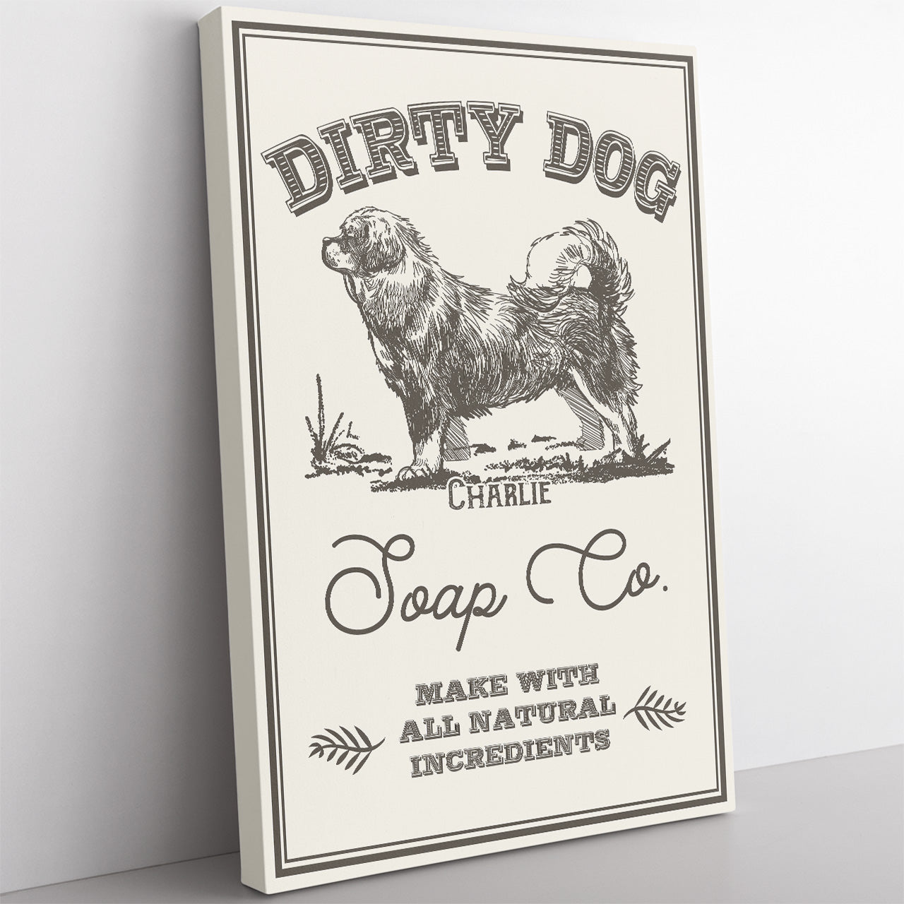 Custom Dirty Dog Canvas Wall Art, Funny Customized Canvas Gift for Dog Mom and Dad, Personalized Chistmas Gift Canvas for Dog Lovers 