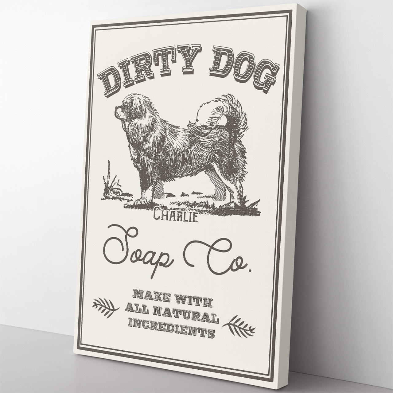 Custom Dirty Dog Canvas Wall Art, Funny Customized Canvas Gift for Dog Mom and Dad, Personalized Chistmas Gift Canvas for Dog Lovers 