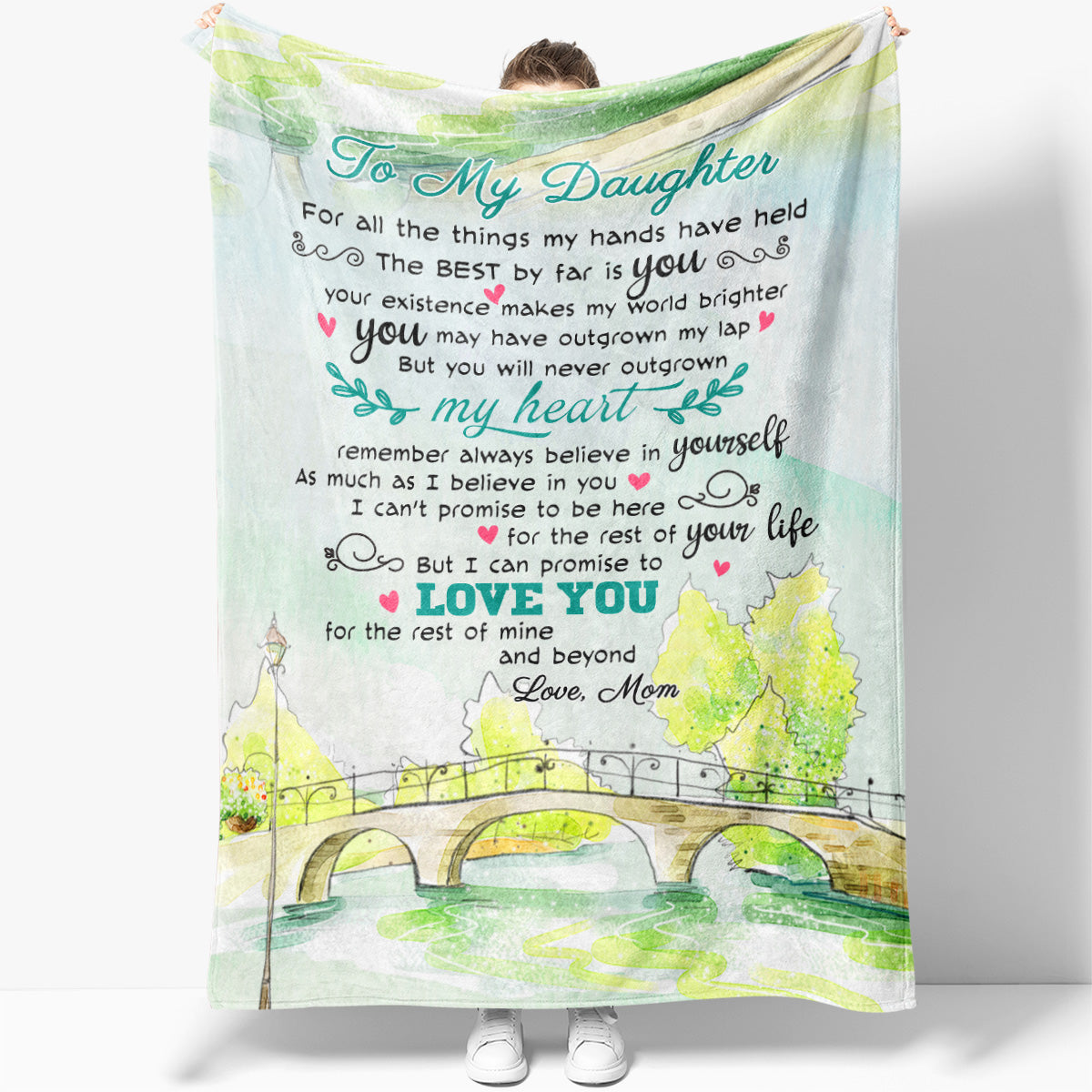 The Best by Far is You Blanket Gift for My Daughter, You Never Outgrown My Heart Mother Blanket for Daughter, Christmas Present For Grown Up Daughter