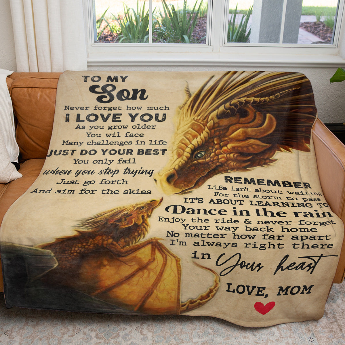 To My Dragon Son Blanket from Mom, You only Fail When You Stop Trying Motivational Blanket for Son, Personalized Birthday Christmas Gifts For Son