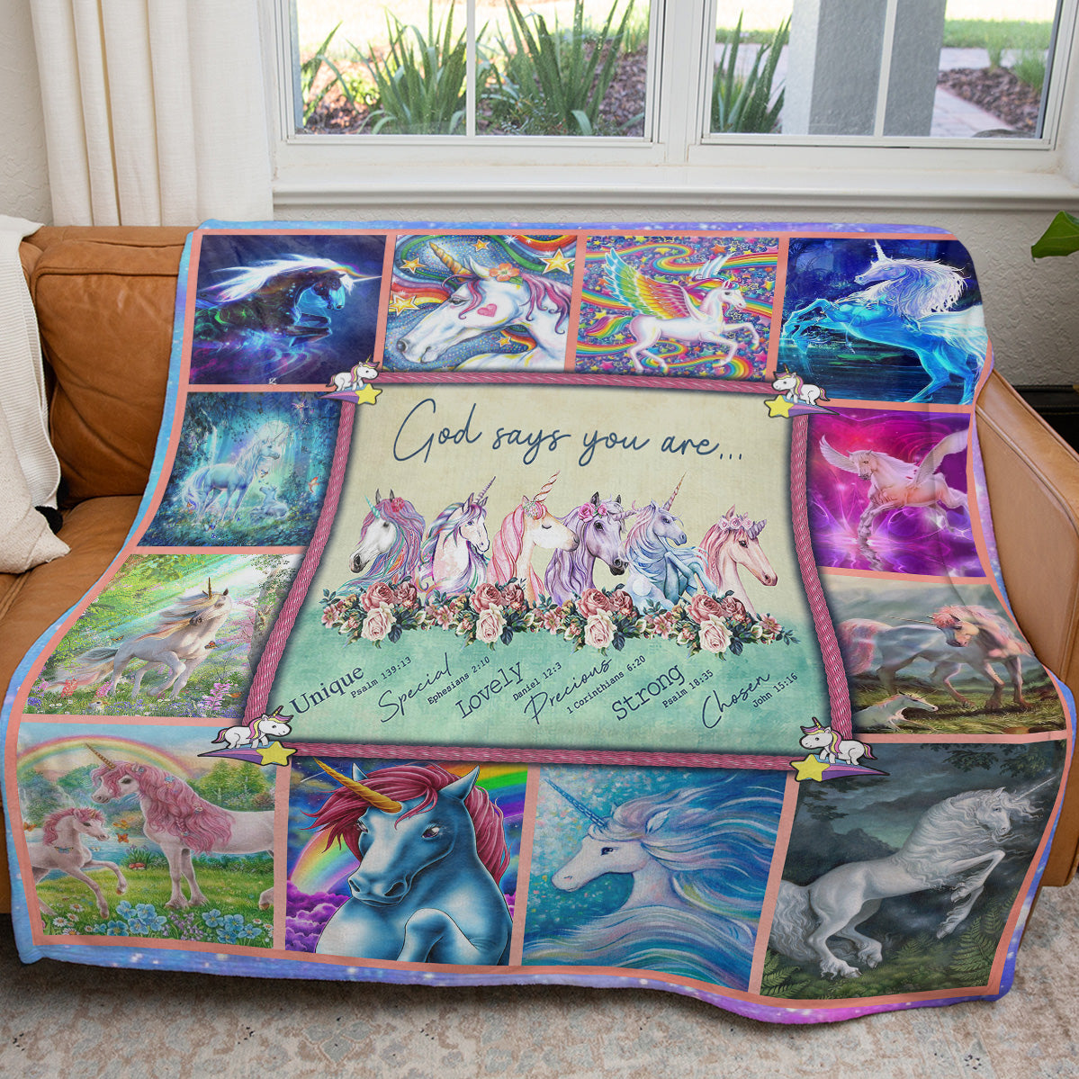 Colorful Unicorn Motivation Inspiration Blanket, Unicorn Love Gift Ideas Blanket for Daughter Granddaughter, Christmas Birthday Blanket Gift Ideas