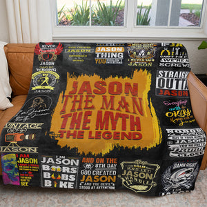 Vintage Custom Name Blanket for Biker, Personalized Blanket Name Gift Ideas for Him, Funny Birthday Christmas Blanket for Husband Dad