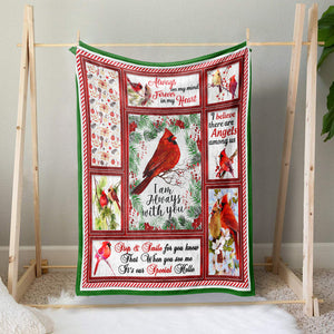 Winter Cardinal Angel Gift Ideas Blanket for Loss of, I am Always with You, I Believe There Are Angels Among Us Blanket