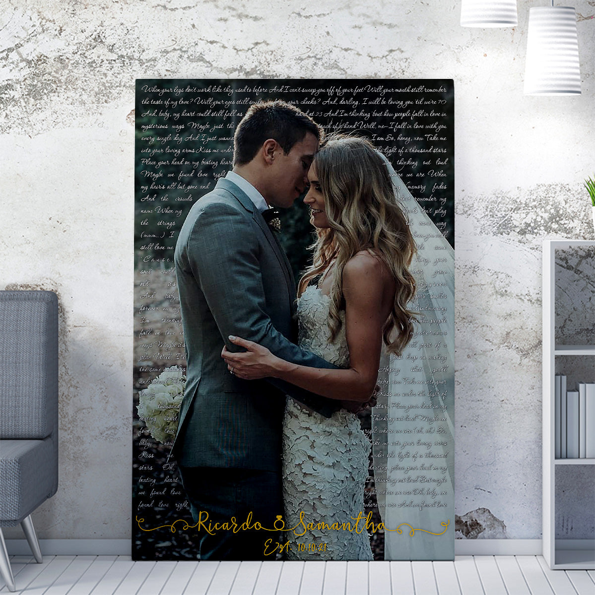 First Dance Anniversary Gift Personalized Lyrics Canvas Wall Art, Wedding Vows Song Custom Canvas, Anniversary Birthday Christmas Canvas Wall Art