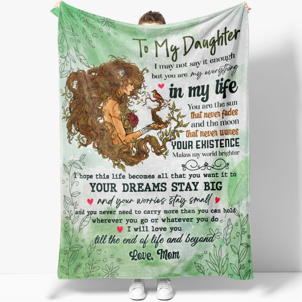 Blanket Gift for Daughter, You're Everything in My Life Blanket from Mother, Blanket Sentimental Christmas Gifts Ideas For Daughter From Mom