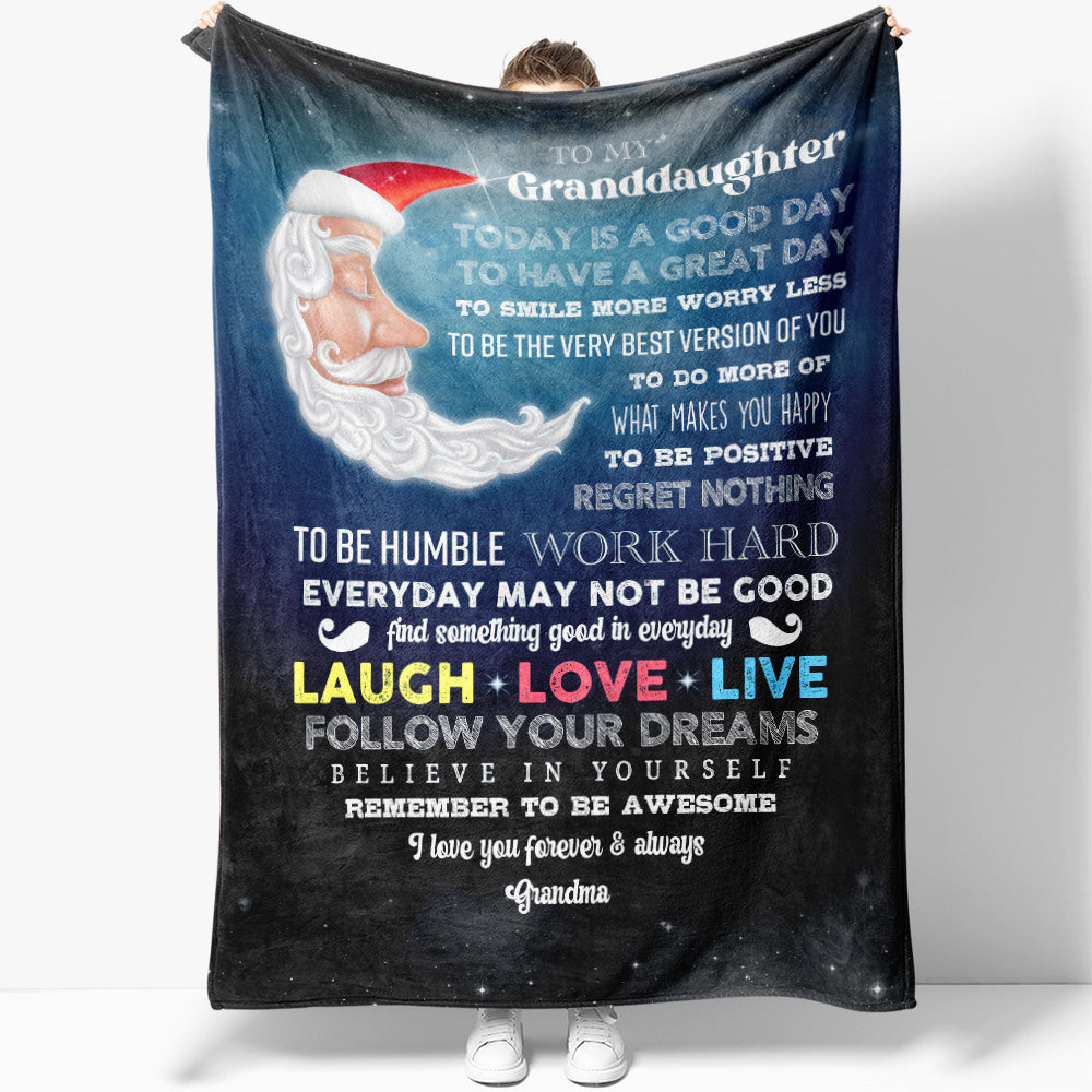 Christmas Gift Blanket for Granddaughter, Follow Your Dreams Believe in Yourself Blanket from Grandma, Christmas Birthday Gifts For Granddaughter