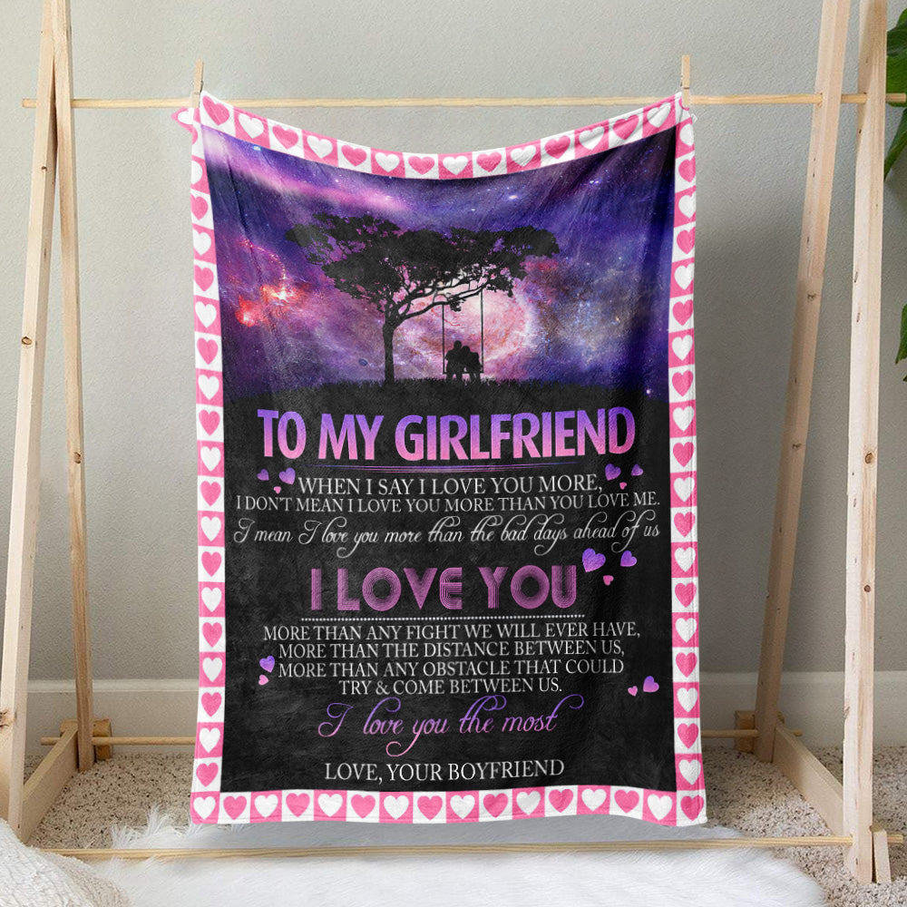 To My Girlfriend Blanket from Boyfriend Girlfriend Birthday Gifts