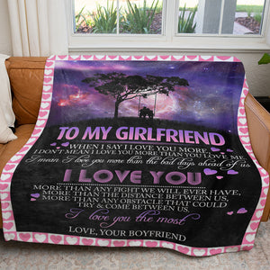 Blanket Gift to My Girlfriend, When I say I Love You More Blanket, Christmas Presents For Grown Up Daughters, Birthday Ideas For Daughter