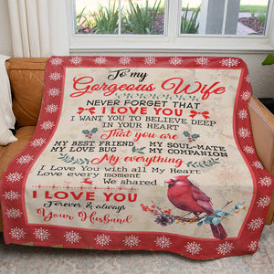Christmas Gift Ideas Blanket for Wife, To My Gorgeous Wife, You Are My Best Friend, Soulmate, Love Bug and Companion Blanket, Christmas Gift for Her
