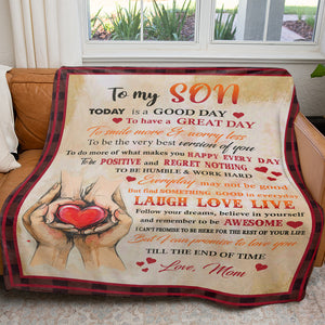 Blanket Gift ideas for Son, Be the Best Version of You, Follow Your Dreams, Believe in Youself Blanket, Christmas Birthday Blanket Gift for Son