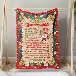 Christmas Secret Santa Blanket Gift Ideas for Granddaughter, The Ability to See Yourself, How Proud I Am of You, Christmas Gift Blanket for Granddaughter