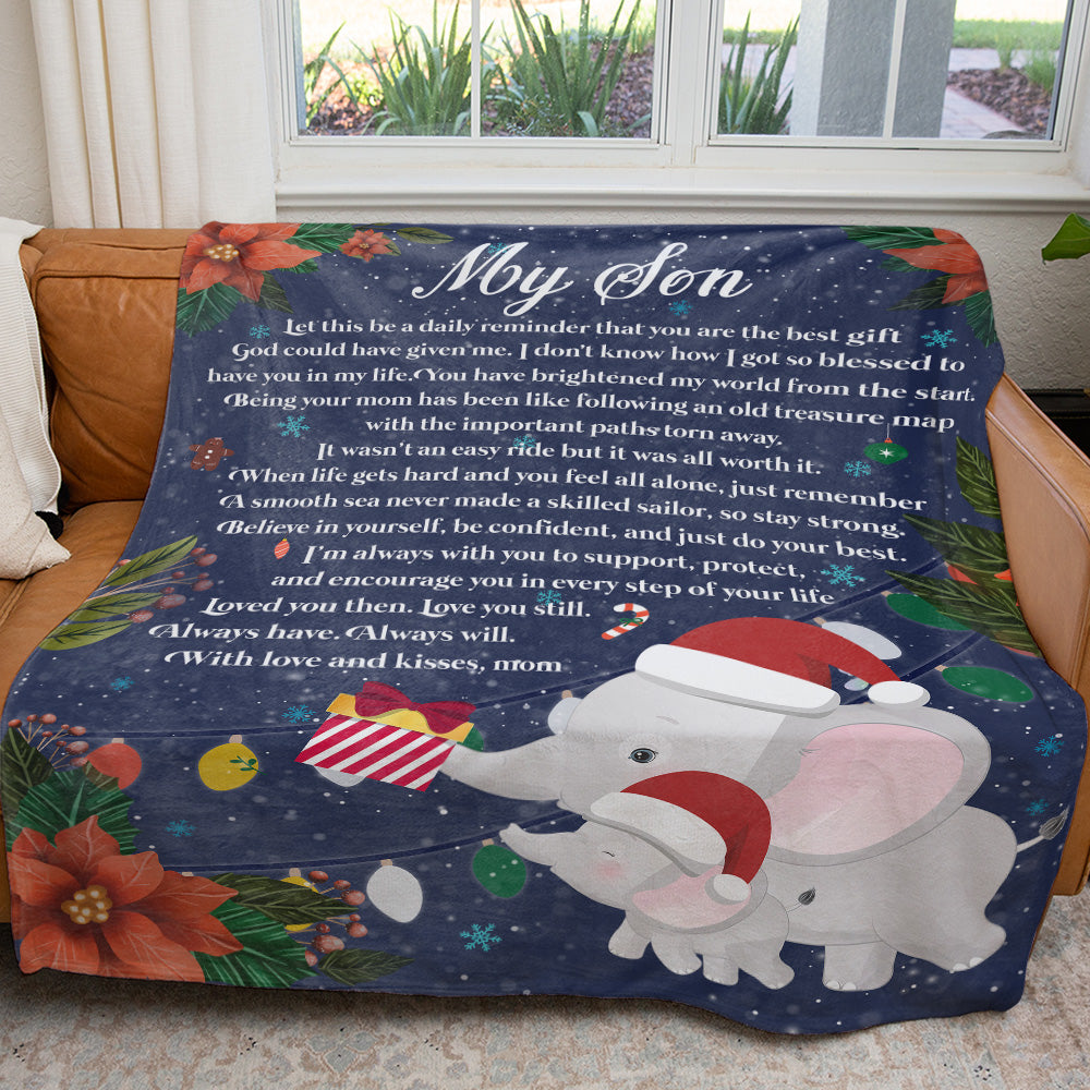 To My Son Christmas Blanket Gift Ideas, You've Brightened My World, You Are Best Gift from God Blanket, Christmas Secret Santa Blanket Gift for Son