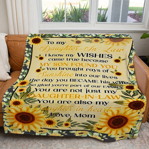 Sunflower Blanket To My Daughter in Law Gift You Bring Rays of