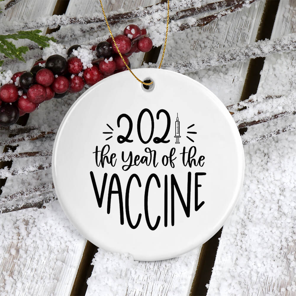 2021 The Year of The Vaccine Funny Christmas Ornament