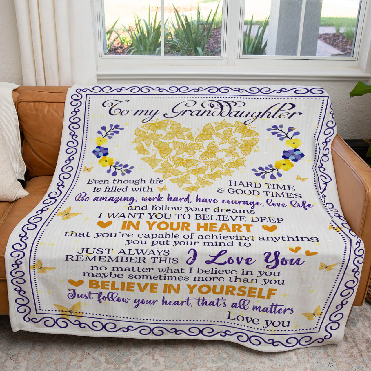 Love Message Blanket To my Granddaughter, Life is Filled With Hard and Good Time Blanket