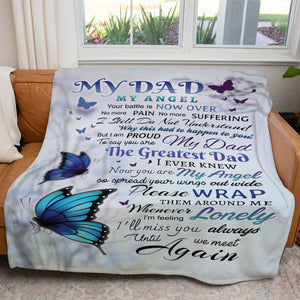My Dad My Angel in Heaven Blanket Gift for Daughter, You Are The Greatest Dad Blanket