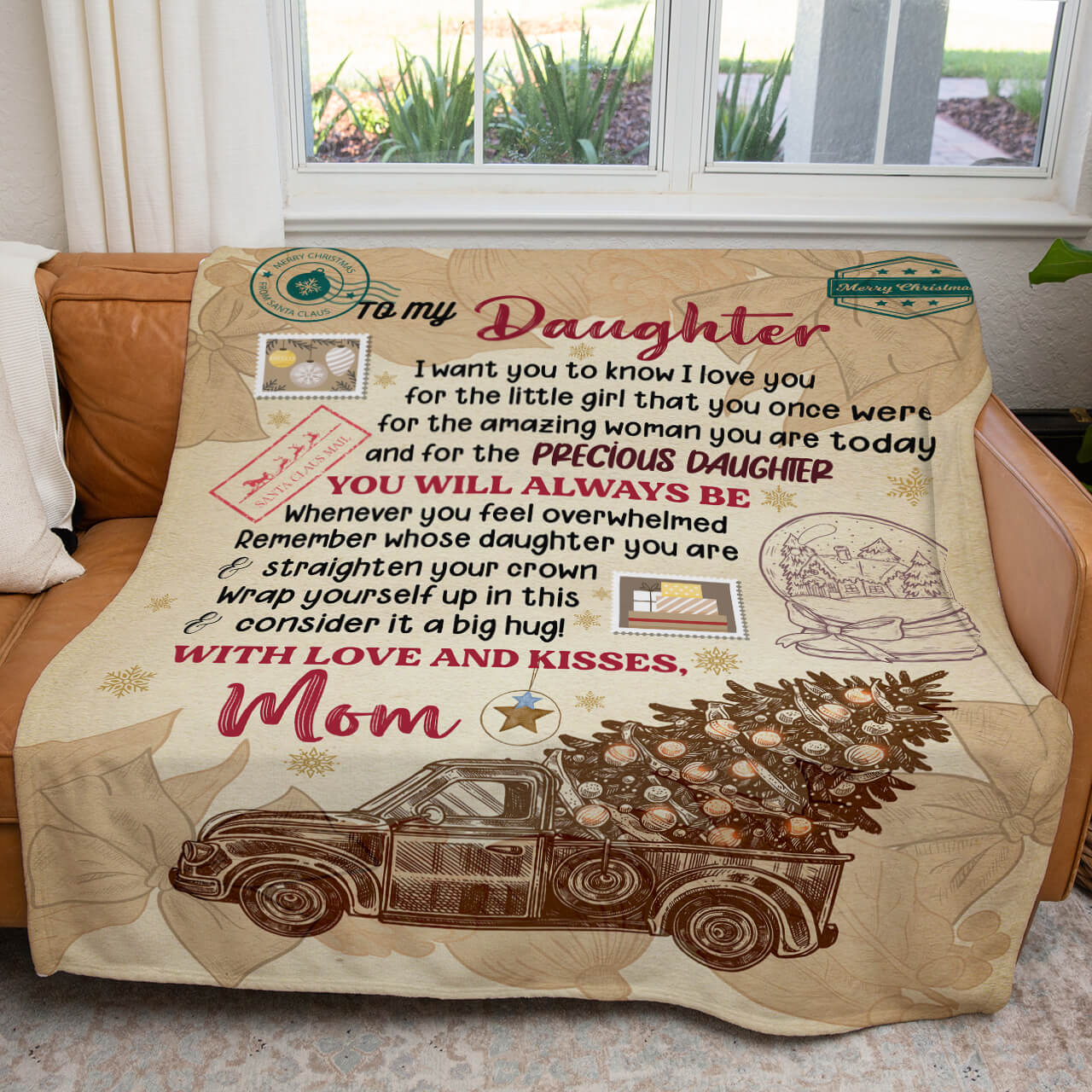 Christmas Car Blanket for Daughter, You Are Precious Daughter Blanket Gift