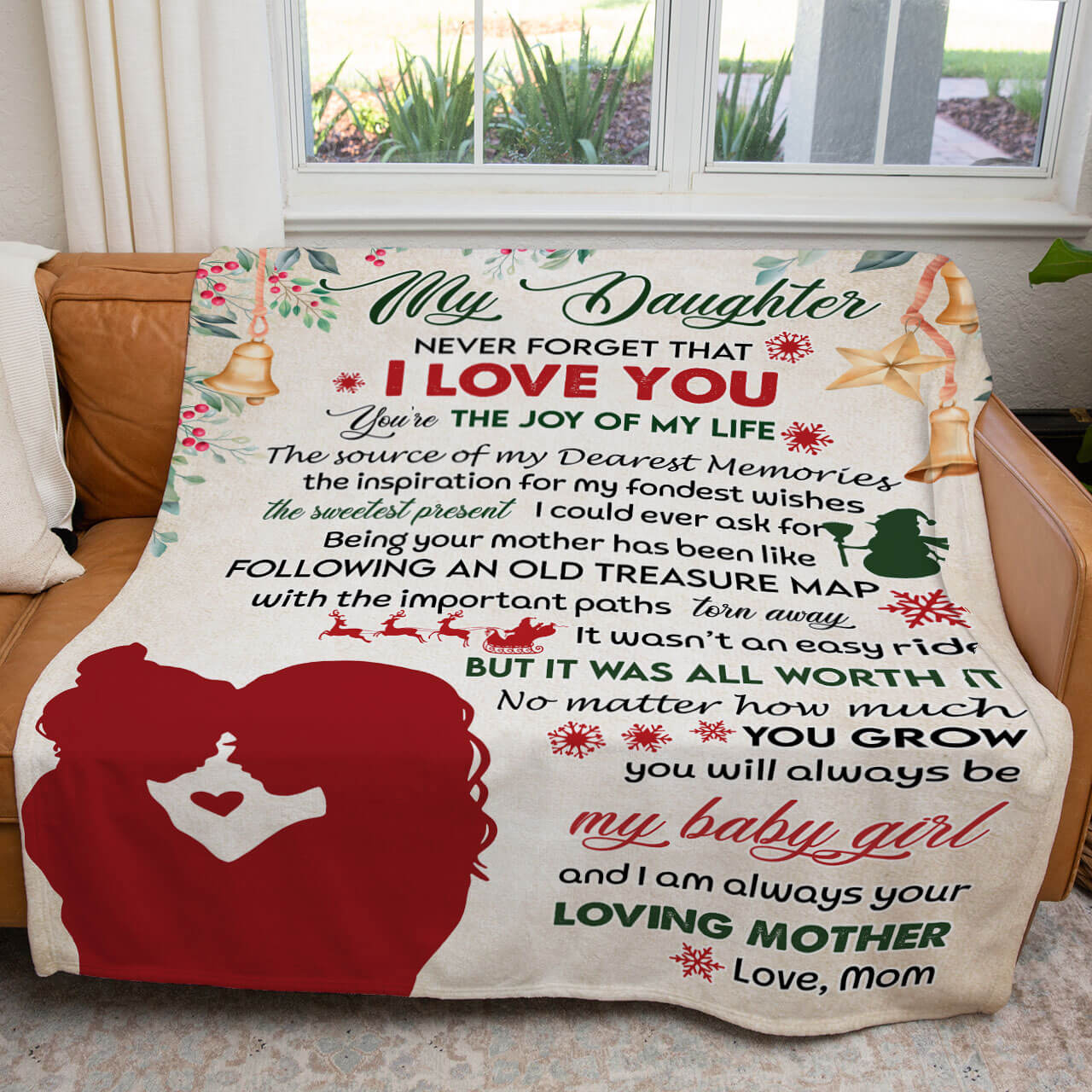 Christmas Blanket Gift for Daughter, You're The Joy of My Life, The Source of My Dearest Memories 