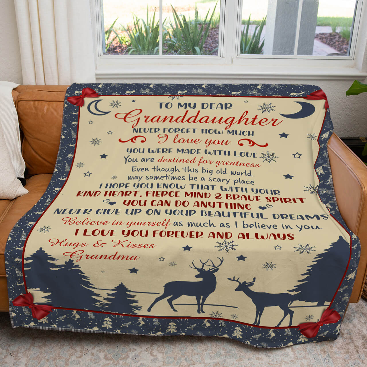 Chirstmas Granddaughter Blanket, Never Forget How Much I Love You, Motivational Blanket for Granddaughter