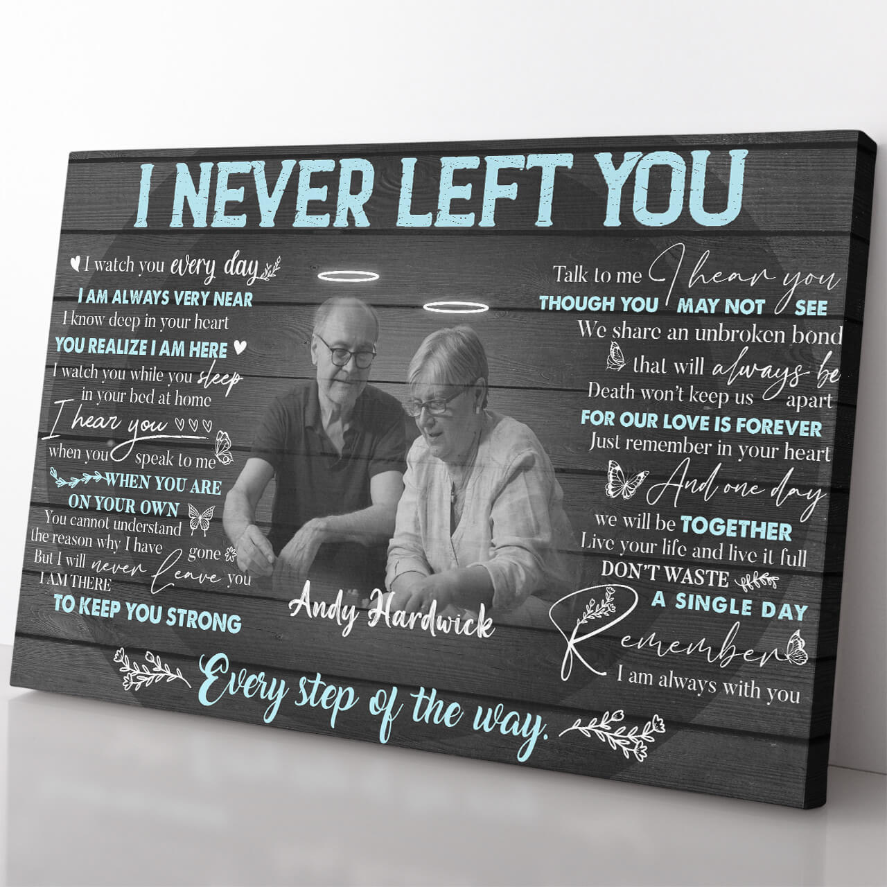 I Never Left You Memorial Canvas, In Loving Memory Gifts, Bereavement Remembrance Gift Canvas