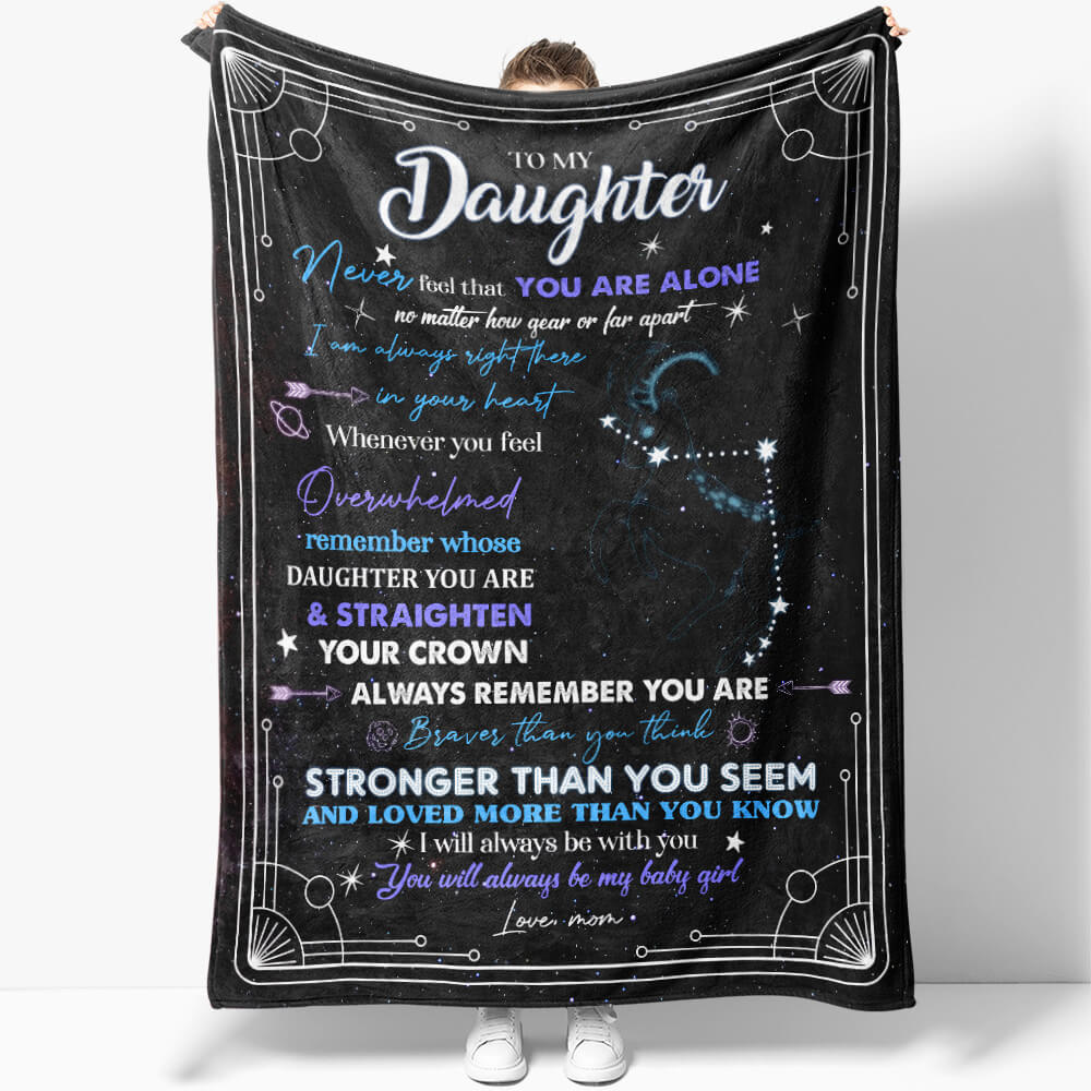 Zodiac Capricorn Astrology Birthday Blanket Gift to Daughter, I Am Always Right There in Your Heart Blanket