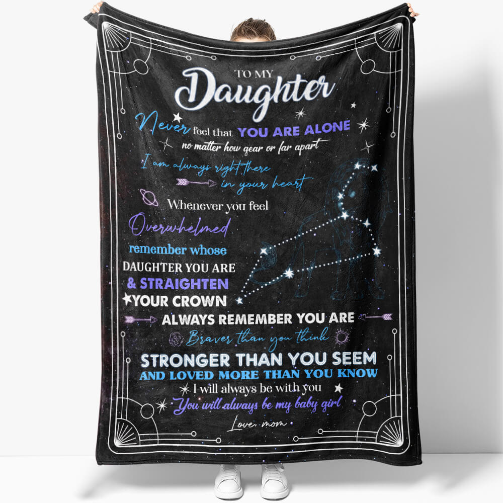 Zodiac Capricorn Astrology Birthday Blanket Gift to Daughter, I Am Always Right There in Your Heart Blanket