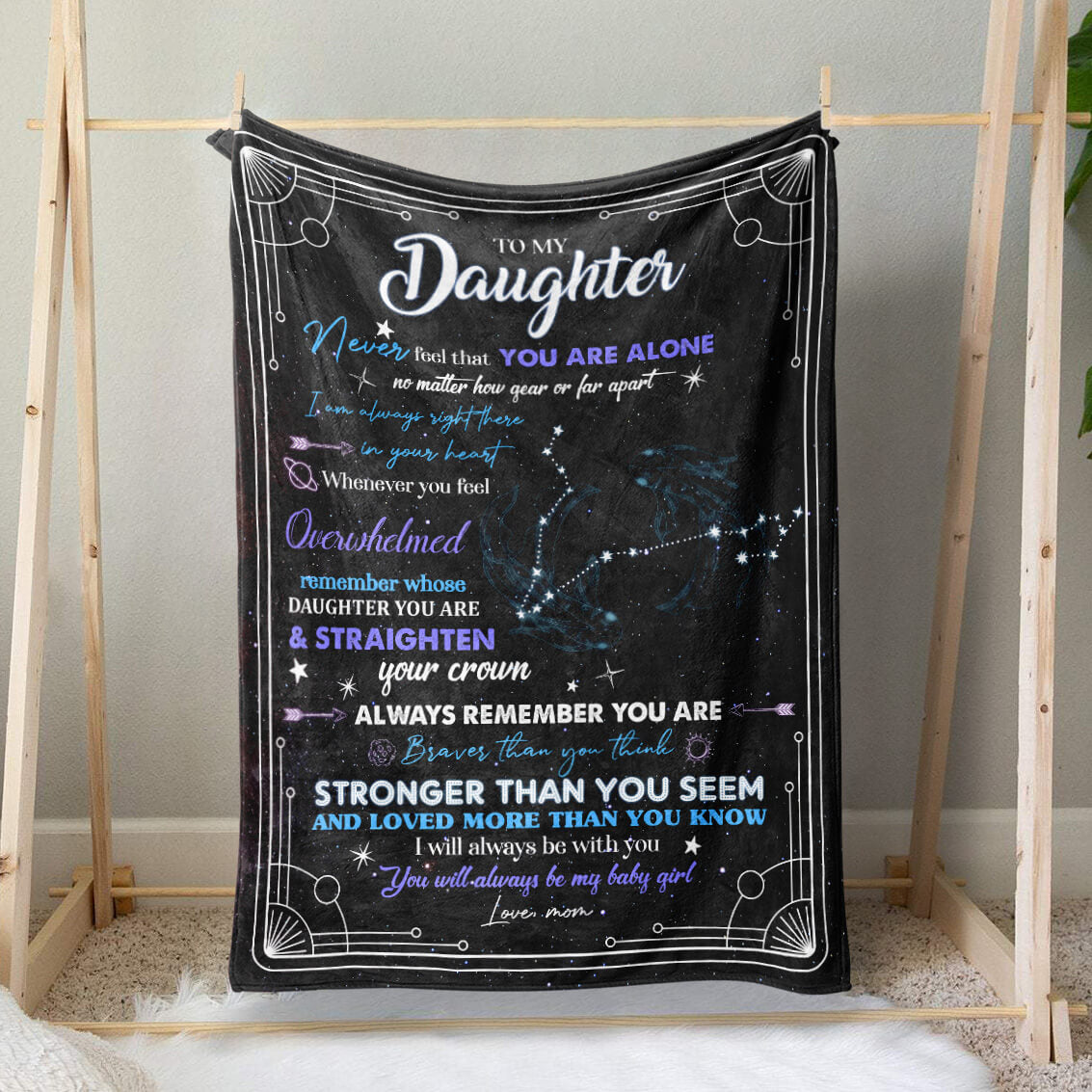 Zodiac Capricorn Astrology Birthday Blanket Gift to Daughter, I Am Always Right There in Your Heart Blanket