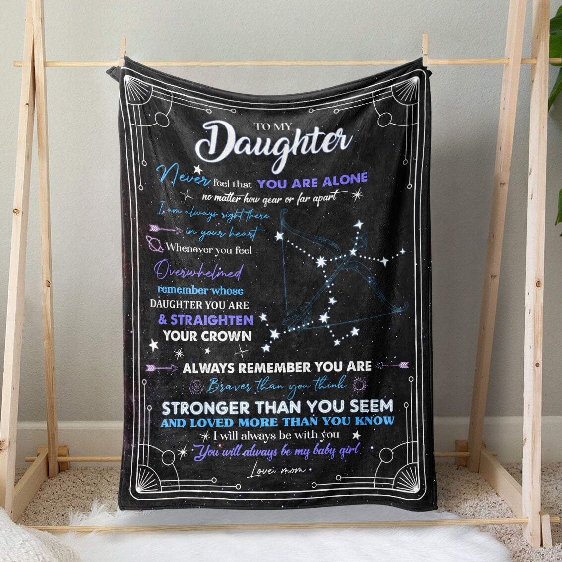 Zodiac Capricorn Astrology Birthday Blanket Gift to Daughter, I Am Always Right There in Your Heart Blanket