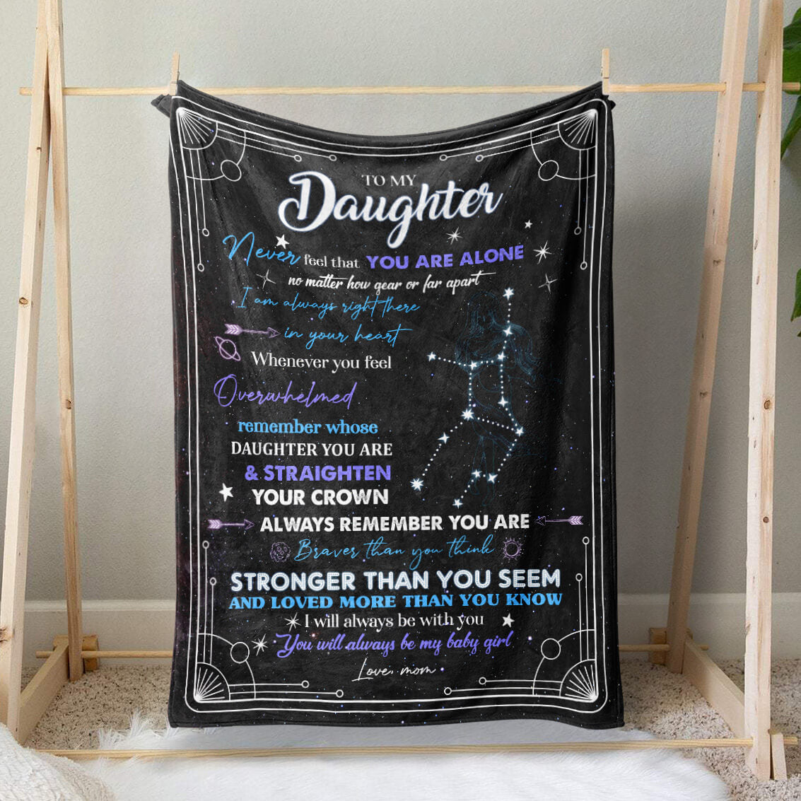 Zodiac Capricorn Astrology Birthday Blanket Gift to Daughter, I Am Always Right There in Your Heart Blanket