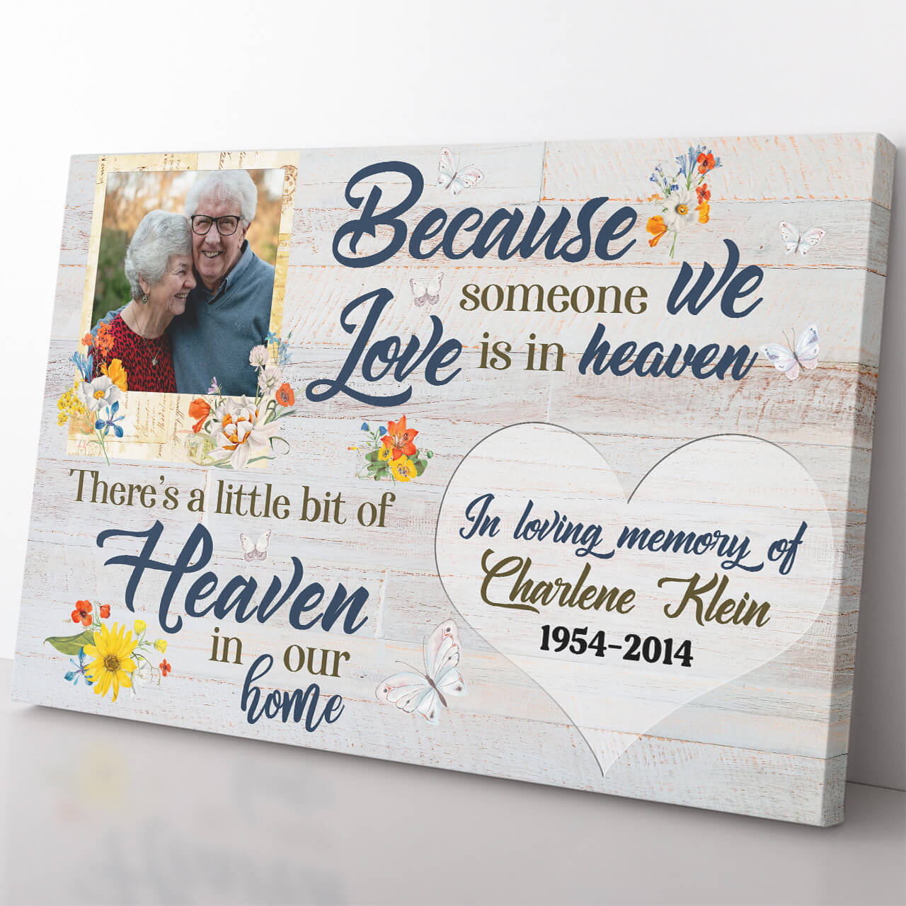 Because Someone We Love in Heaven, Heaven in Our Home Memorial Canvas