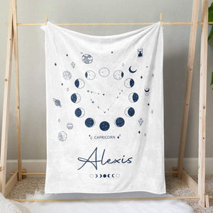 Custom Name Zodiac Gifts For Capricorn Horoscope Astrology Blanket