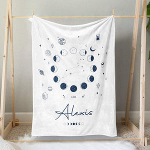 Custom Name Zodiac Gifts For Leo Horoscope Astrology Blanket