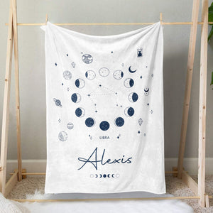 Custom Name Zodiac Gifts For Libra Horoscope Astrology Blanket