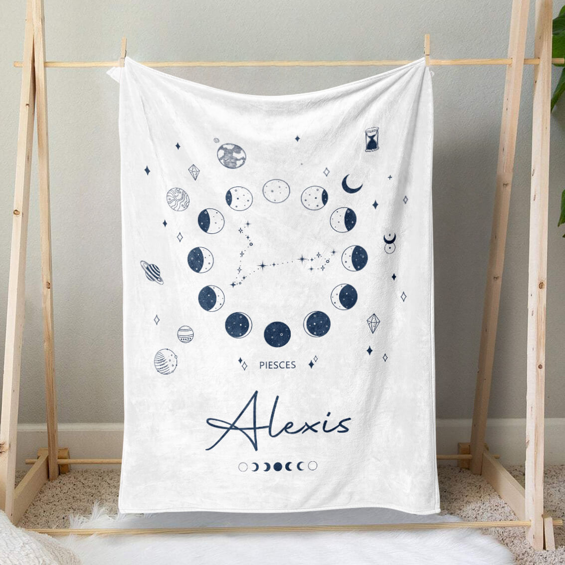Custom Name Zodiac Gifts For Piesces Horoscope Astrology Blanket