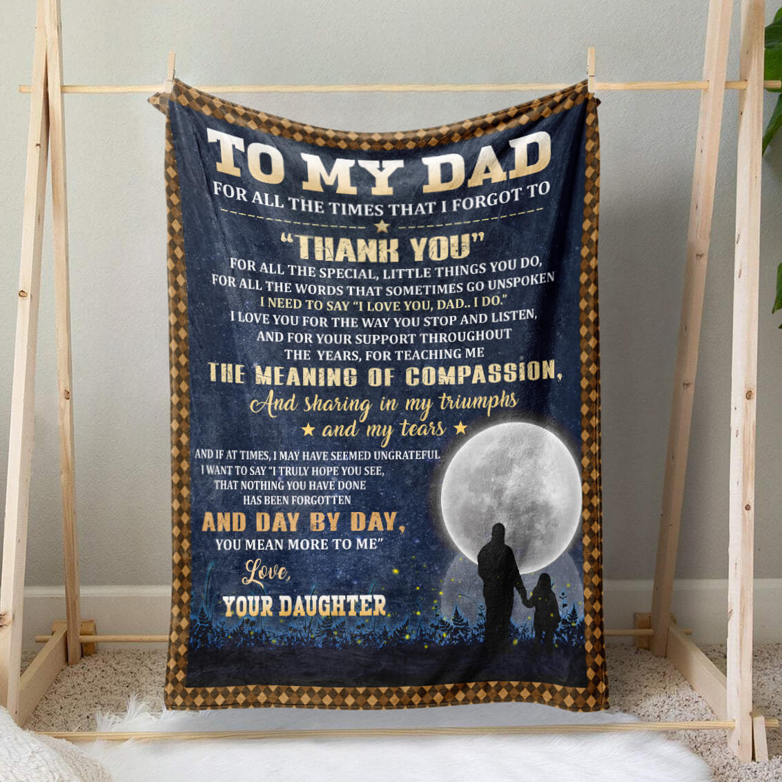 I Forgot To Thank You Dad Blanket Gift, I Love You Dad from Daughter Blanket