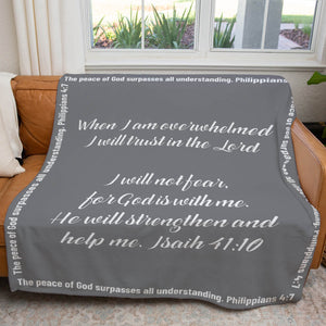 Scripture Throw Blanket, Uplifting Bible Verse Gift for Christian Get Well Blanket