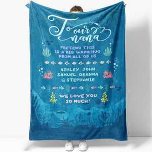 Ocean Love Blanket for Grandma Pretend This is A Big Warm Hug, Blanket for Grandma from Grandchildren