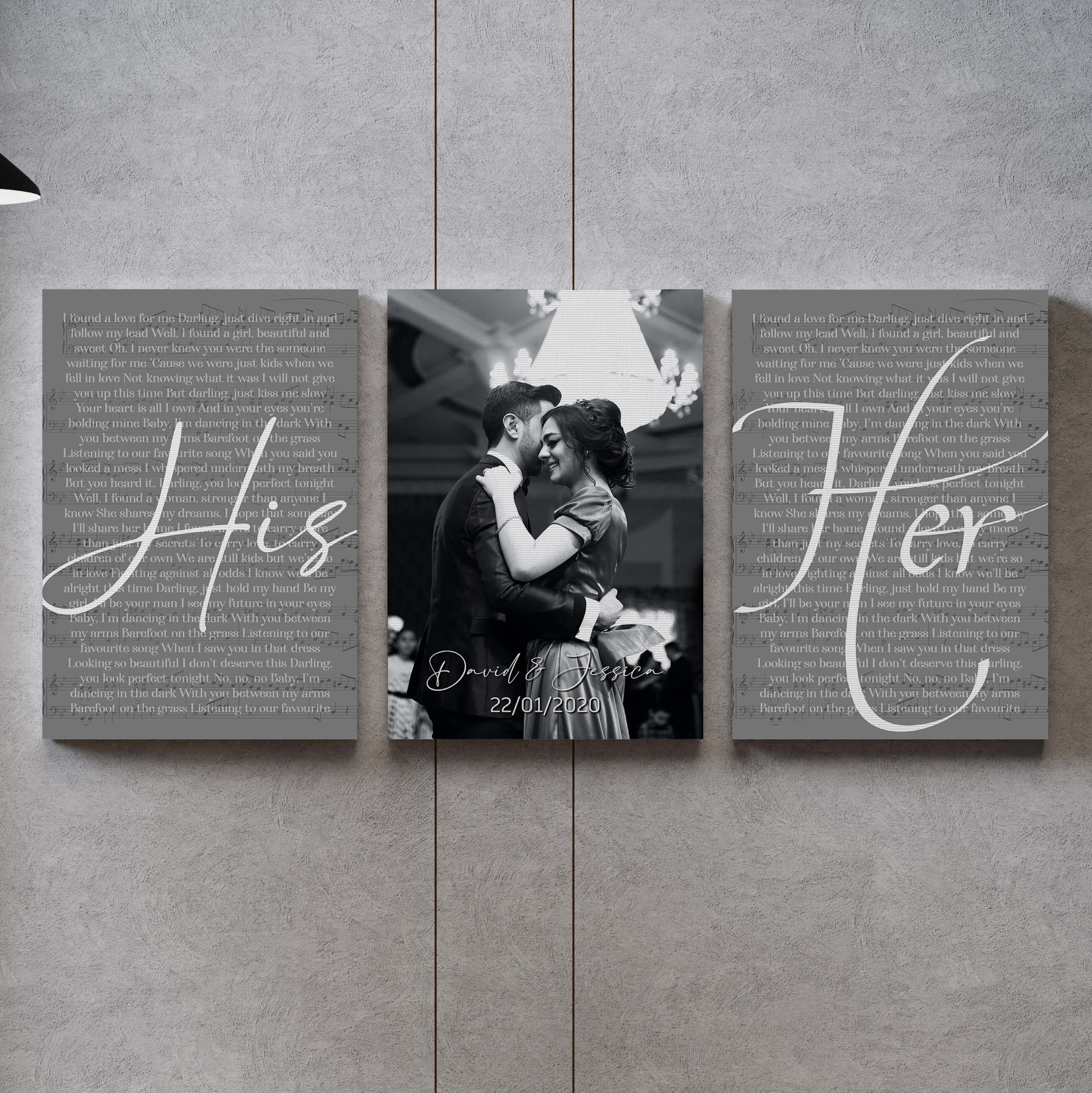 Custom Wedding Photo and Vows Set of Canvas, Wedding Anniversary Gift Ideas  for Couple, Wedding Gift for Daughter Son Wife Husband - Sweet Family Gift