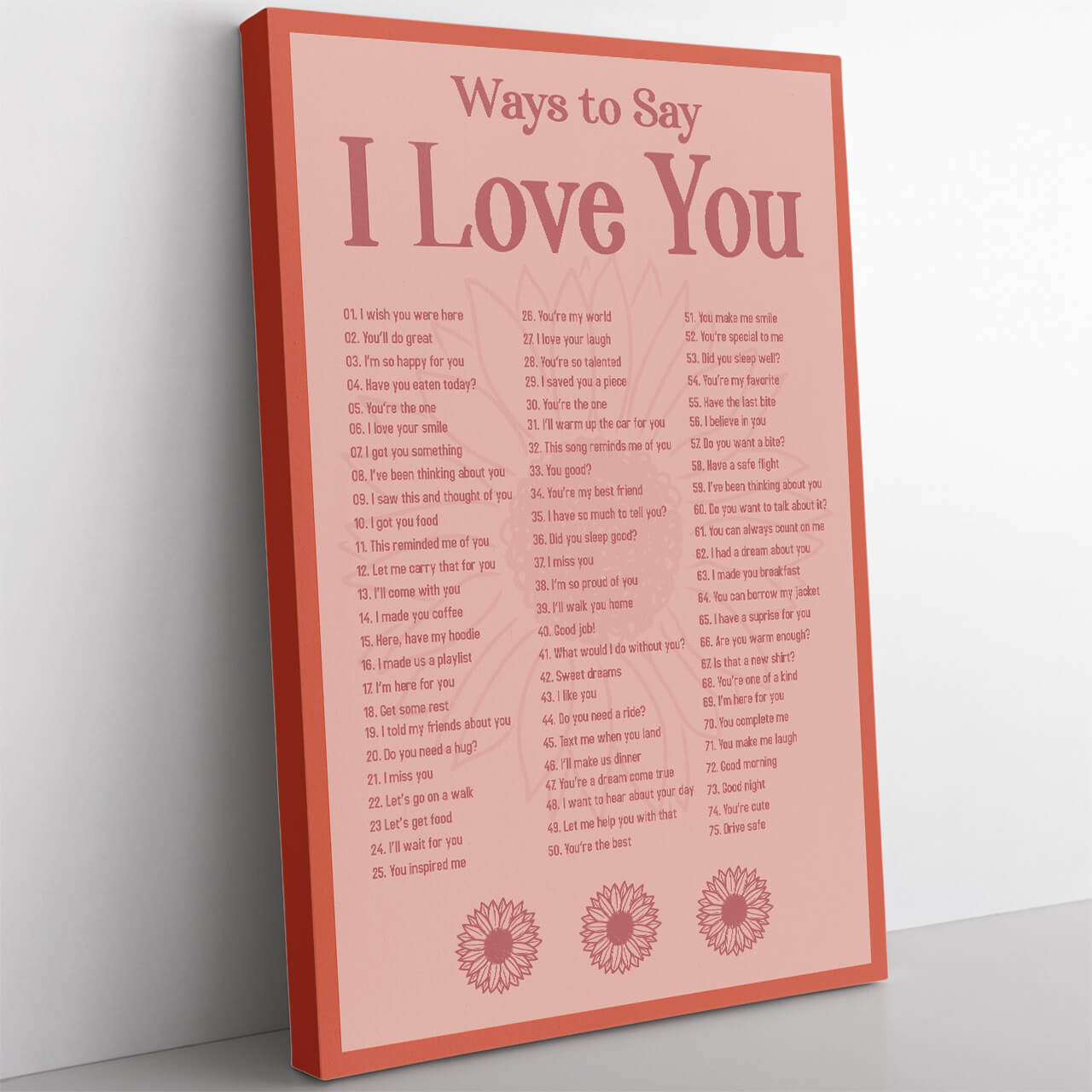 Ways to Say I Love You Canvas, Anniversary Canvas Gift for Wife