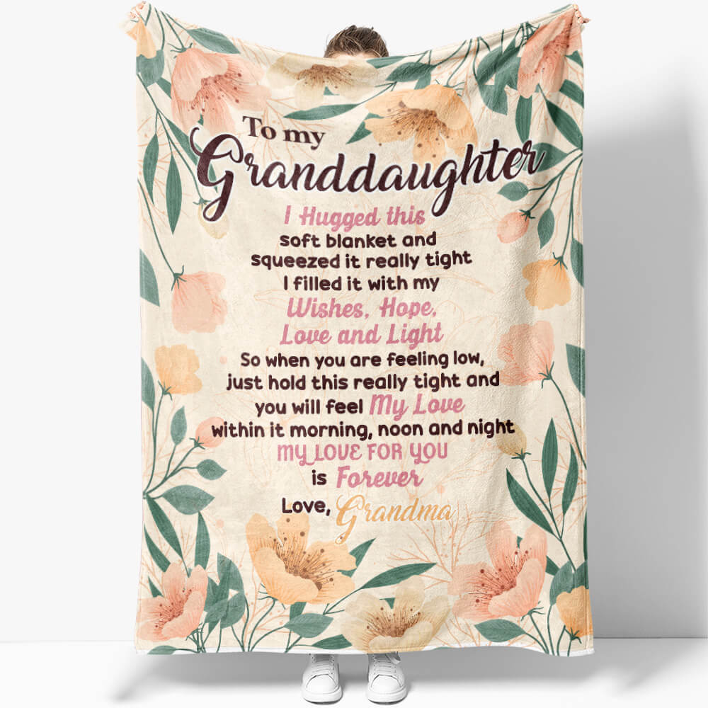 Grandma Blanket Filled With Wishes Hope Love and Light for Granddaughter