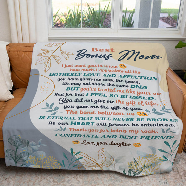 Stepmom Mothers Day Gift Blanket, To My Bonus Mom Given Me The Gift of You  Blanket, Step Mothers Day Christmas Gifts, Best Bonus Mom Gifts - Sweet  Family Gift