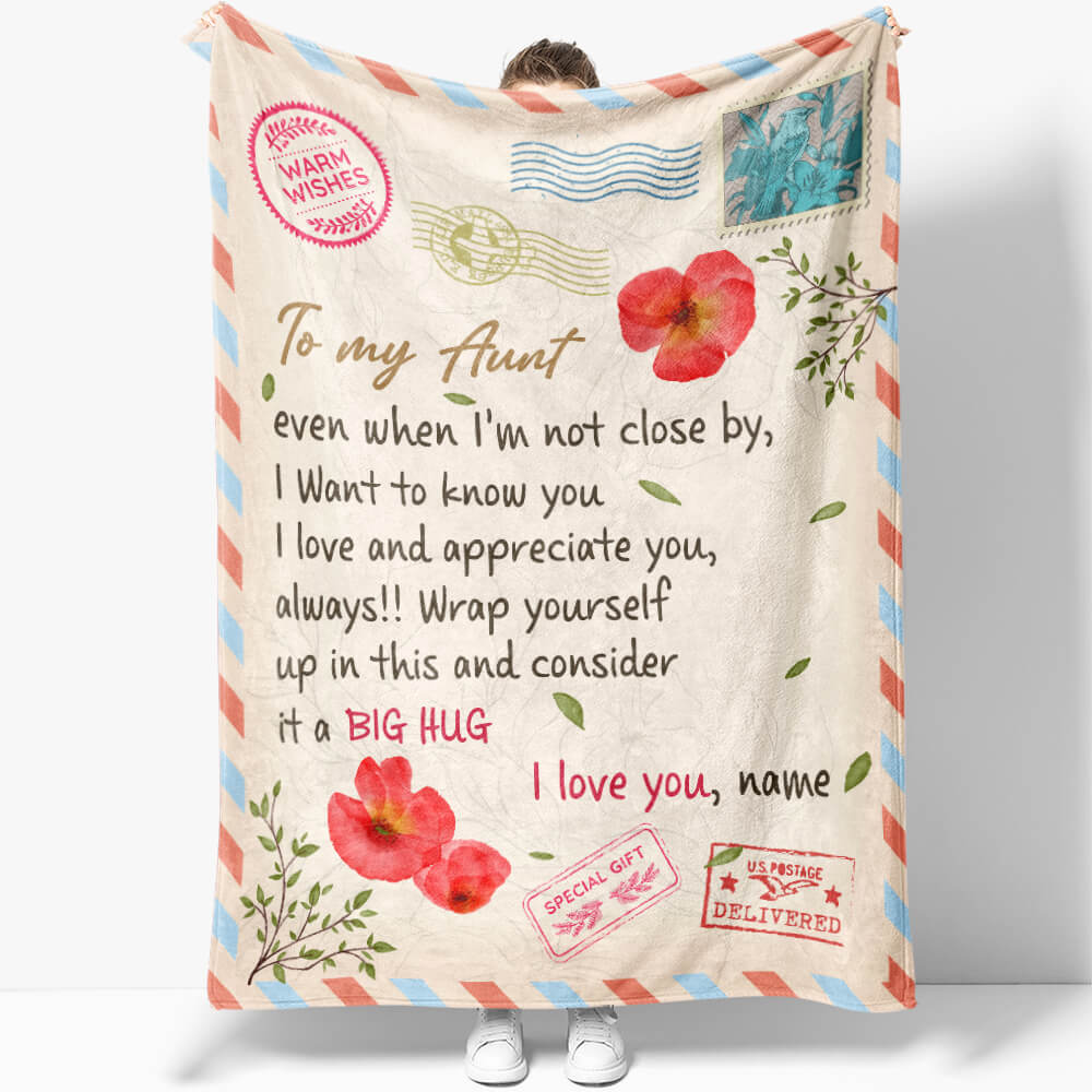 To My Aunt Gift Blanket, I Love and Appreciate You Blanket Gift for Aunt