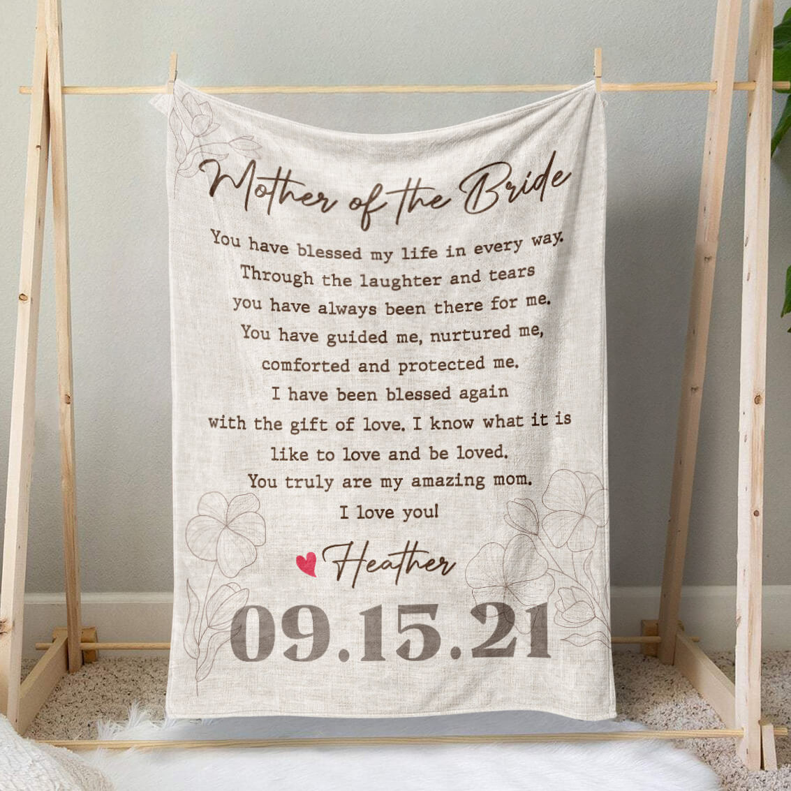 Mother of The Bride Gift Blanket, You Have Blessed My Life in Every Way Blanket